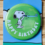 Retro Snoopy Birthday Blowout Badge - Colourful Cartoon Party Badge