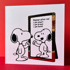 Snoopy Affirmation Card | Motivational Exam Good Luck Friendship Greeting