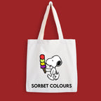 Handmade Snoopy Tote Bag “Ice Cream” Colourful Cotton Shopper Reusable & Washable