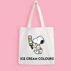 Handmade Snoopy Tote Bag “Ice Cream” Colourful Cotton Shopper Reusable & Washable