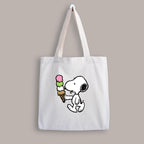 Handmade Snoopy Tote Bag “Ice Cream” Colourful Cotton Shopper Reusable & Washable