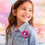 Retro Snoopy Birthday Girl Pin - Colourful Cartoon Party Badge