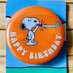Retro Snoopy Birthday Blowout Badge - Colourful Cartoon Party Badge